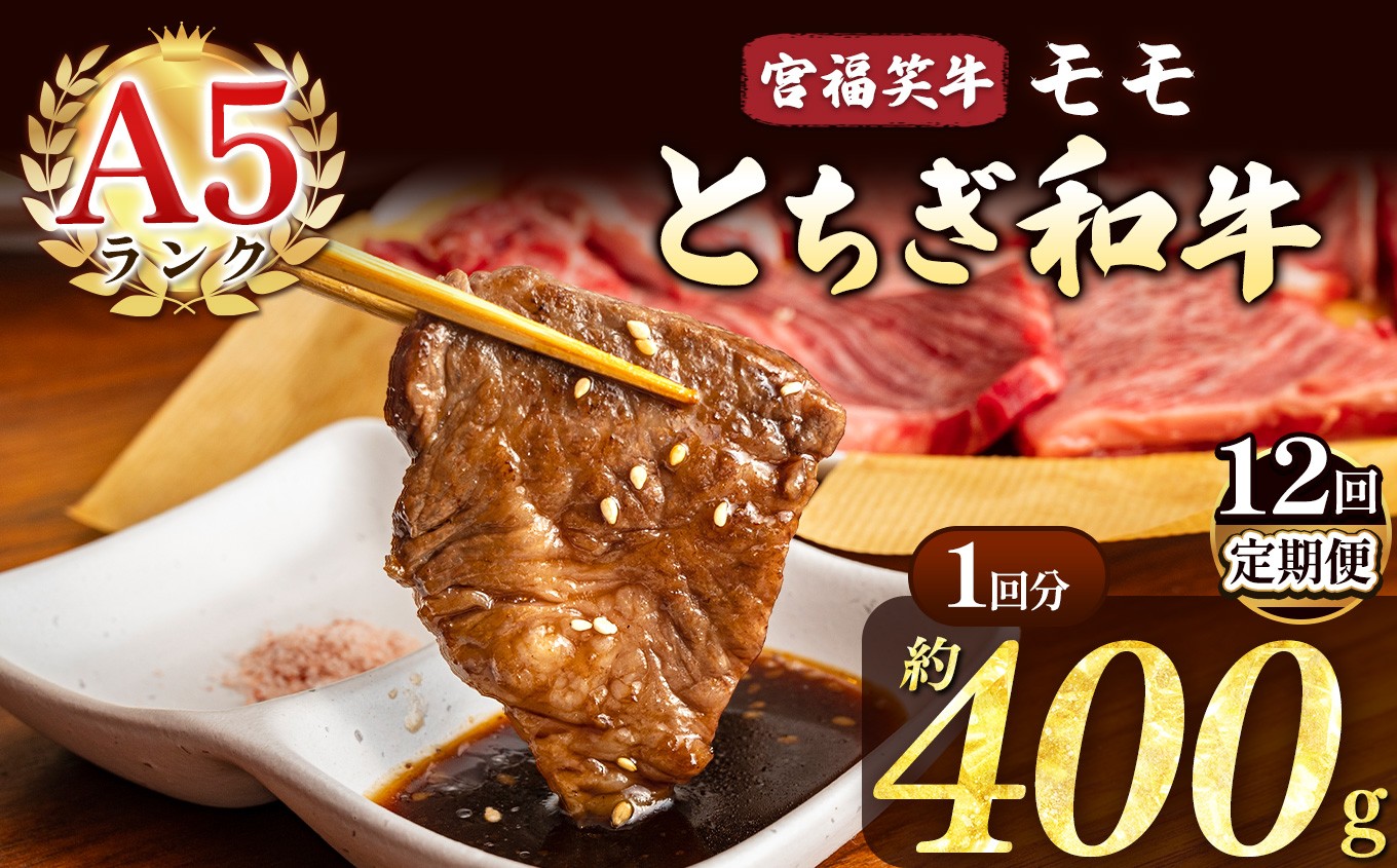 
            【定期便12回】宮福笑牛(とちぎ和牛) A5 モモ焼き肉 約400g  | 定期便 牛肉 和牛 焼き肉 やきにく 焼肉 焼肉用 モモ肉 もも肉 モモ もも 旨味 美味しい 肉 お肉 栃木県共通返礼品 栃木県 真岡市
          