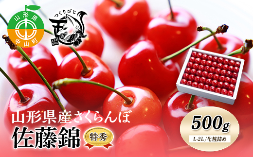 《先行予約・期間限定》さくらんぼ 佐藤錦 特秀 L-2L 500g《化粧詰め》数量限定 F4A-0069