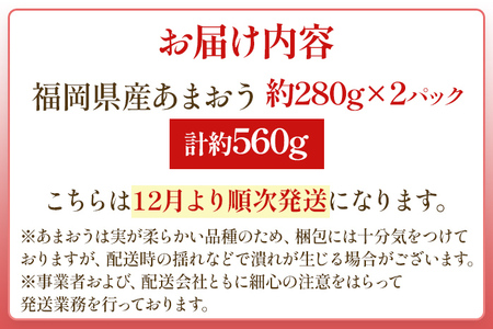 【12月より順次発送】あまおう グランデサイズ以上 約560g（約280g×2パック） 苺 イチゴ いちご フルーツ 果物 ふるさと納税くだもの ブランド くだもの 福岡県産