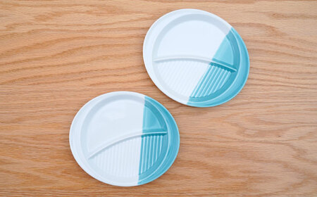 【波佐見焼】仕切り皿 ハーフカラー ミント　2個セット【団陶器】[PB211]