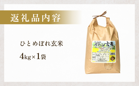 原さんちの玄米（ひとめぼれ） ４kg 玄米 ひとめぼれ 有機質肥料 特別栽培米 原農園 完熟堆肥 アートテン農法 抗酸化農法 有効微生物農法 光合成 体に良い 美味しい お米 安全 清潔 環境に優しい