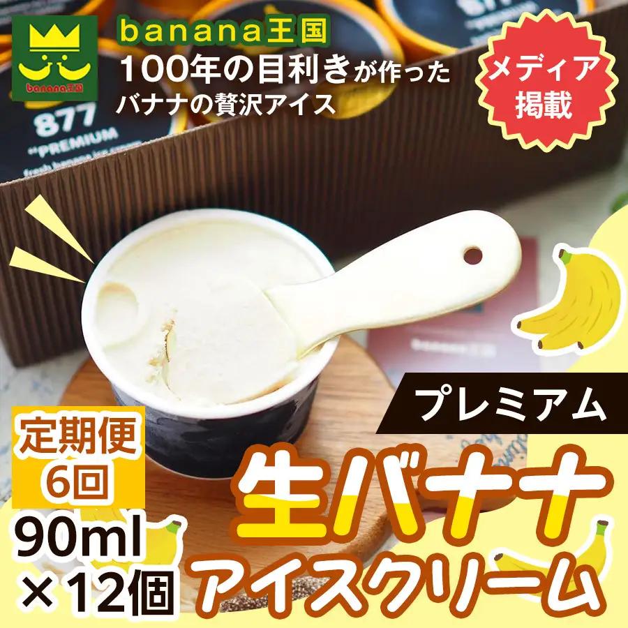 【定期便6ヶ月】【果実のままの甘み】プレミアム生バナナアイスクリーム 12個セット｜冷凍スイーツ 濃厚 なめらか ひんやり デザート おやつ ご褒美 おしゃれ プレゼント 手土産 お祝い 女性向け おうちカフェ お取り寄せ 愛知県 名古屋