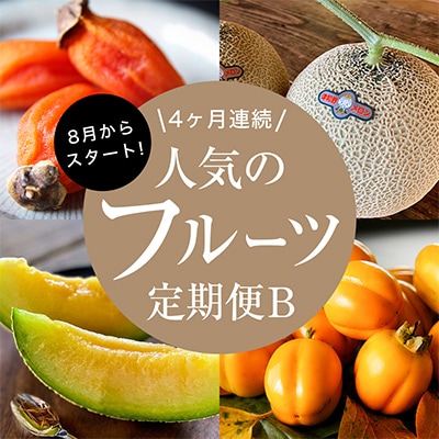 【発送月固定定期便】フルーツ定期便B 旬の美味しい果物を毎月1種全4回【配送不可地域：離島】