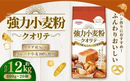 強力小麦粉 クオリテ 600g×20個 合計12kg ／ 小麦粉 小麦  強力粉 粉 パン ピザ ぎょうざの皮 料理 常温