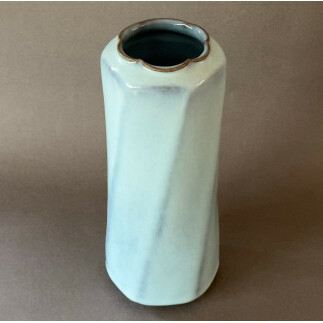 有田焼 月白面取り花瓶 花器 花入れ フラワーベース 青磁 作家 梶原茂正 茂正工房 A70-143_イメージ4