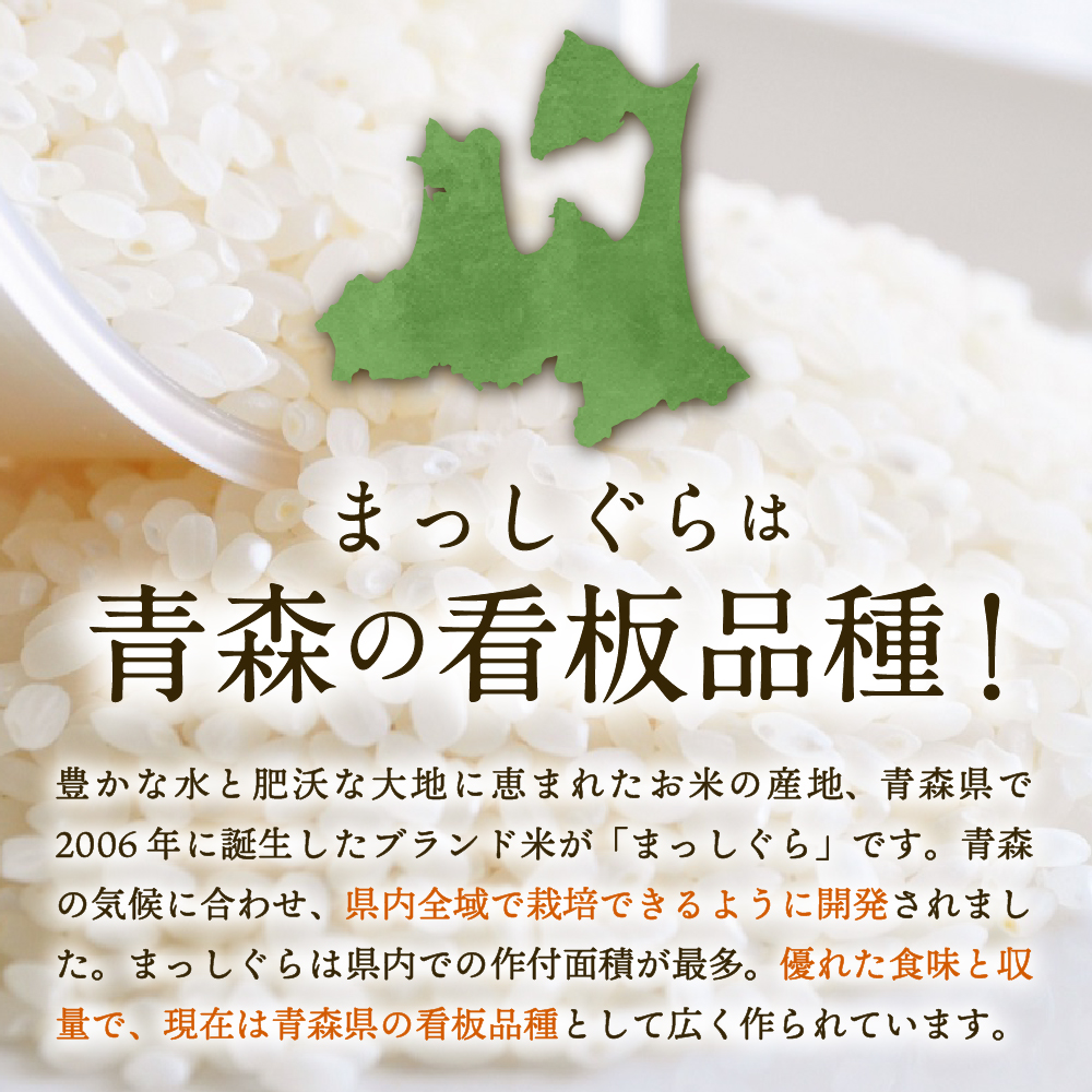 【定期便 3ヶ月】 無洗米 10kg 青森県産 まっしぐら 令和7年産 （精米） 米 こめ コメ ごはん ご飯 青森県 五所川原市