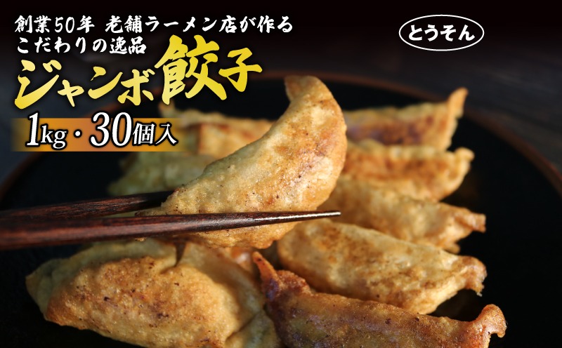餃子 創業50年 老舗ラーメン店が作る手作り ジャンボ 冷凍餃子 30個入り 餃子 冷凍 冷凍食品 ぎょうざ ギョウザ ギョーザ おつまみ 静岡県 藤枝市