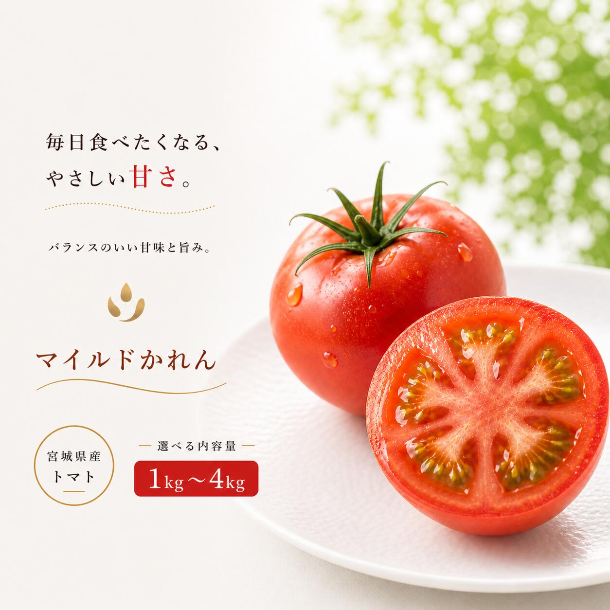 【ふるさと納税】トマト デリシャスファームのトマト マイルドかれん 【選べる容量】1kg 2kg 3kg 4kg 訳あり5kg1キロ箱 2キロ箱 3キロ箱 4キロ箱 5キロ箱 / とまと 野菜 産地直送 農家直送 かれん 新鮮