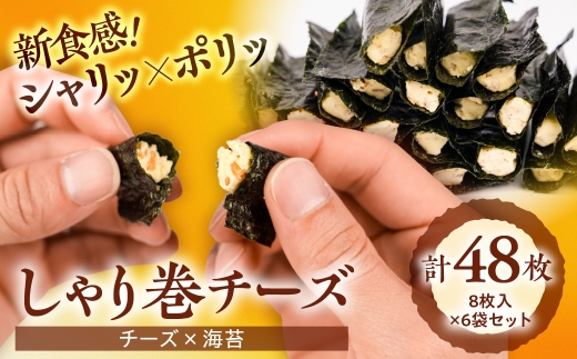 しゃり巻チーズ 48枚 8枚入×6袋 海苔巻き煎餅 チーズ あられ 個包装 小分け お菓子 おやつ おつまみ せんべい 煎餅 あられ 海苔巻き のりまき 新食感 シャリポリ やみつき 大容量 詰め合わせ でんすん堂 でんすん堂斉秀 岐阜県 大垣市