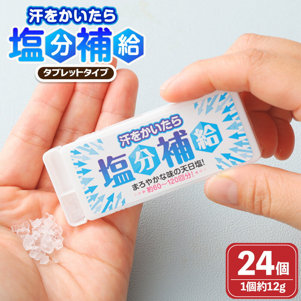 【ふるさと納税】タブレットタイプ「汗をかいたら、塩分補給」 約12g×24個（計約288g） サプリメント サプリ タブレット 塩分 塩分補給 塩分チャージ ナトリウム 熱中症 夏バテ スポーツ アウトドア 手軽 兵庫県 赤穂市 常温 送料無料