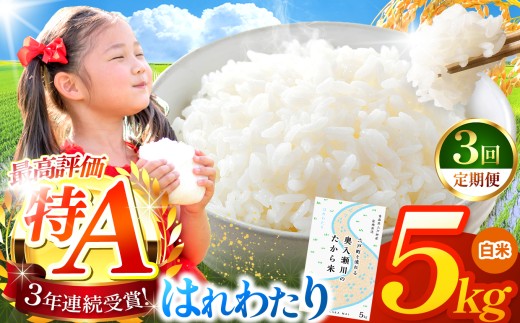 【 3回定期便 】はれわたり 白米5kg | 米 おこめ お米 こめ コメ ごはん ご飯 白飯 ゴハン 白米 精米 特産 ブランド米 ライス 2025年産 令和7年度産 仕送り 国産 産地直送 定期便 定期  青森の旨い米グランプリ もっちり 甘み グランプリ 最優秀賞 獲得 水稲 宝精米所 青森県 六戸町