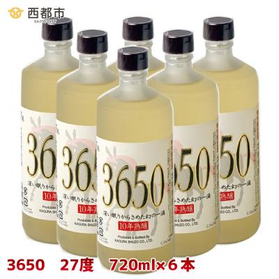 ふるさと納税 西都市 【10年熟醸】麦焼酎27度 神楽酒造「3650」6本 [2569]