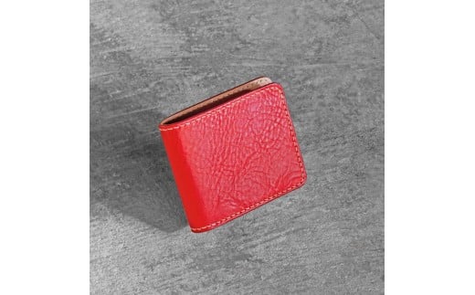 栃木レザー使用｜やわらか本革二つ折り財布｜Half wallet 02C｜レッドminca（全4色）