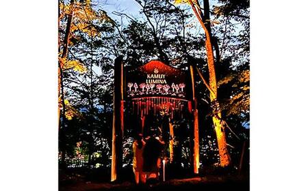 阿寒湖の森ナイトウォーク「KAMUY LUMINA (カムイルミナ)」入場券 大人2枚 体験 アクティビティ プロジェクションマッピング デジタル体験 アイヌ 文化 自然 森林浴 美容 アウトドア 自