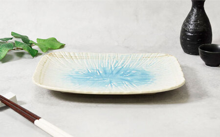 【美濃焼】雫 しずく 彫十草 盛皿 2枚セット【カネ定製陶】[MEI095]