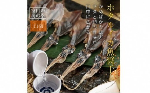 
越中氷見屋　ホタルイカ 魚醤干し 18尾入り × 11袋　| ホタルイカ ほたるいか いか 珍味 魚醤 富山 富山湾 氷見 つまみ 酒の肴 産地直送 無添加 魚介 名産 小分け 姿干し
