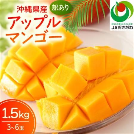 【2026年6月から順次発送・訳あり】JAおきなわ厳選 アップルマンゴー1.5kg(3～6玉)【配送不可地域：離島】【1724295】