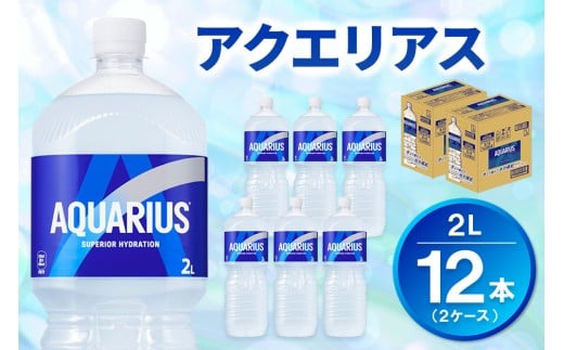 アクエリアス PET 2L (2ケース) 計12本【コカコーラ アクエリ スポーツ飲料 夏バテ予防 水分補給 2リットル ペットボトル ペット スポーツ イベント エコ つぶせる】K090155