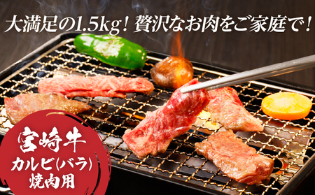 【11月配送】全部小分け真空パック!!「宮崎牛カルビ(バラ)焼肉用」計1.5kg 肉 牛 牛肉 おかず 国産_T041-008-611【人気 肉 ギフト 肉 食品 肉 お肉 肉 ステーキ 肉 BBQ 
