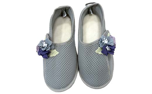 室内シューズ グレー (前閉じ) Mサイズ 入院用 介護用 靴 母の日 ギフト くつ ルームシューズ 雑貨 _F4F-8146