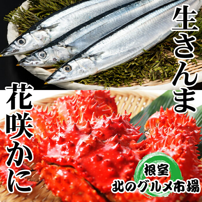 【ふるさと納税】 [北海道根室産] 花咲かに 2 尾・さんま 5 尾 サンマ 花咲がに 花咲 花咲ガニ 花咲蟹 かに カニ 蟹 お取り寄せ グルメ 海鮮 ボイル 茹で蟹 茹でがに 茹でガニ 北海道 根室市 ふるさと納税 A-76002