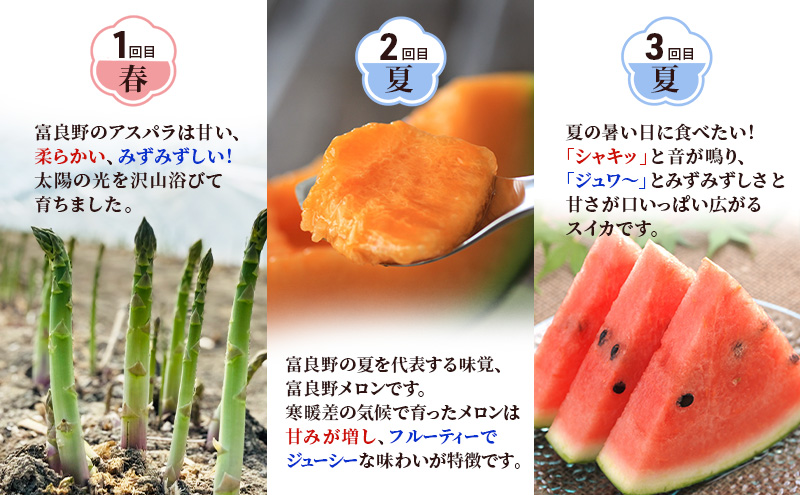 【旬をお届け定期便 全3回】 富良野産 アスパラ と 大玉ス