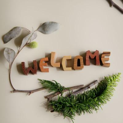 ふるさと納税 木津川市 【アルファベットブロック】WELCOME　小さな木のインテリア　木製ブロック