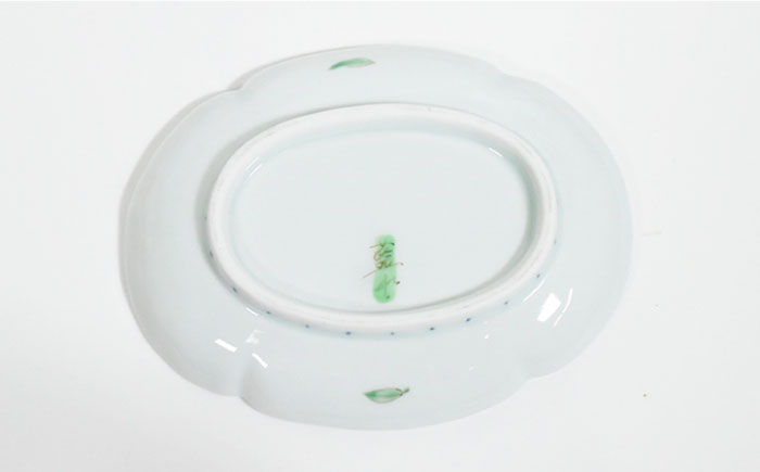 【波佐見焼】一つ花 木瓜型 小皿 ペアセット【藍水】 [GB40]