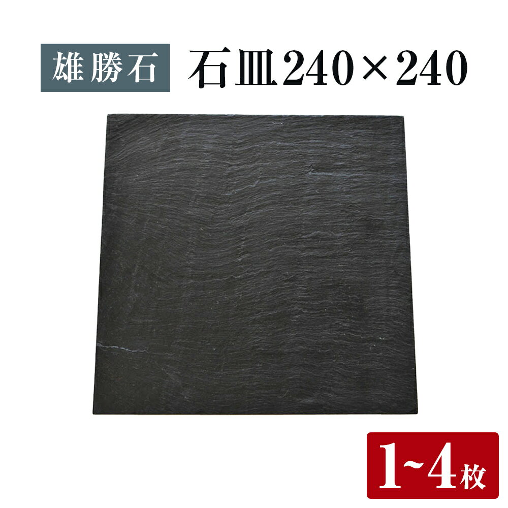 【ふるさと納税】【雄勝石】 石皿 240角 選べる 1枚 / 2枚 / 4枚 天然 硯石 伊達氏 仙台藩 歴史 モダン 石巻 宮城 皿 角皿 食器