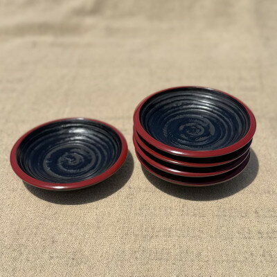 【ふるさと納税】【香川漆器】13.5cm多用茶托　象谷渕朱5枚組【1620829】