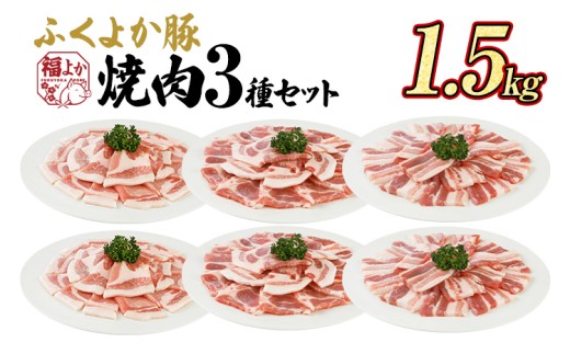 豚肉 焼肉 ふくよか豚 焼肉3種セット 1.5kg ロース 肩ロース バラ ロース肉 肩ロース肉 バラ肉 小分け ブタ肉 ぶた肉 生姜焼き 豚丼 冷凍 福岡県 福岡 九州 グルメ お取り寄せ