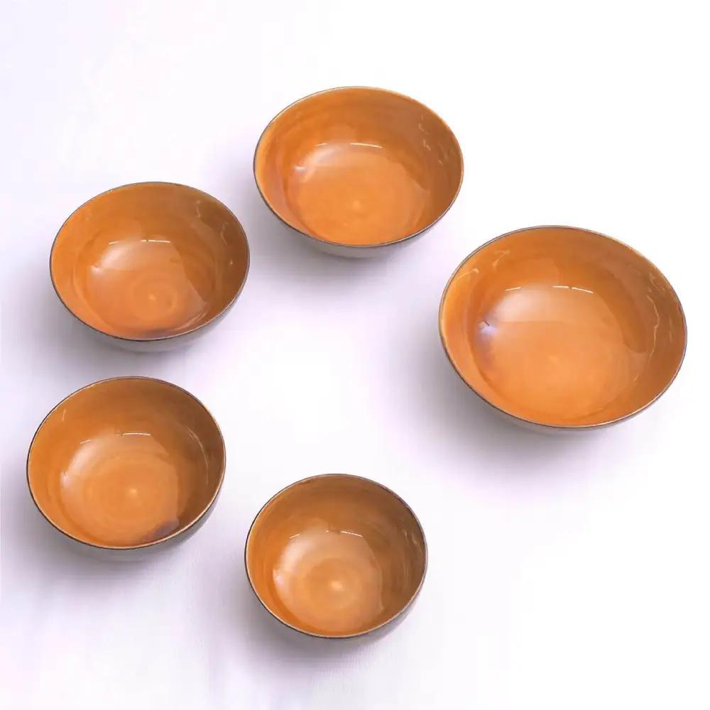 百碗 飴釉飛鉋 (森山實山窯) FR12