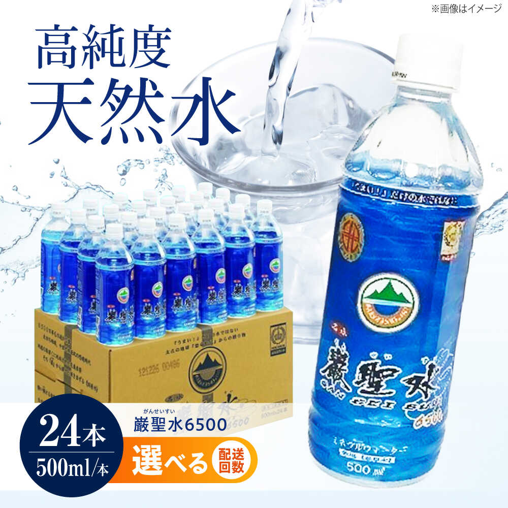 【ふるさと納税】【選べるお届け回数】飲料 水 ミネラルウォーター 巌聖水6500 500ml×24本 おすすめ 人気 天然水 軟水 ケース販売 まとめ買い ストック 災害対策 広島県福山市/小林商事 ミネラルウォーター ペットボトル 500ml 24本 保存用 備蓄 防災[BAEA012]