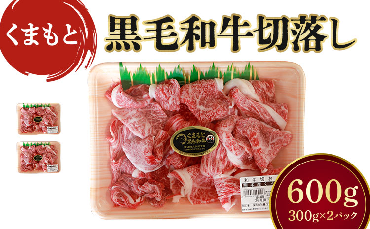 くまもと黒毛和牛 切落し 計600g（300g×2パック）国産 和牛 牛肉