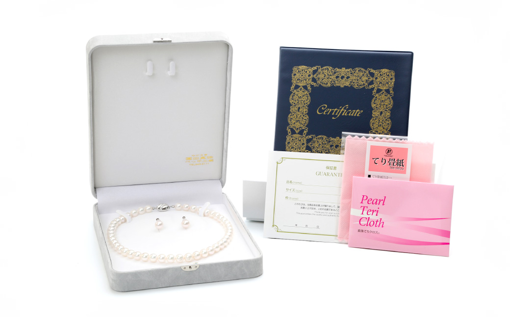 あこや真珠 (9－9.5mm珠) ネックレス & イヤリング セット