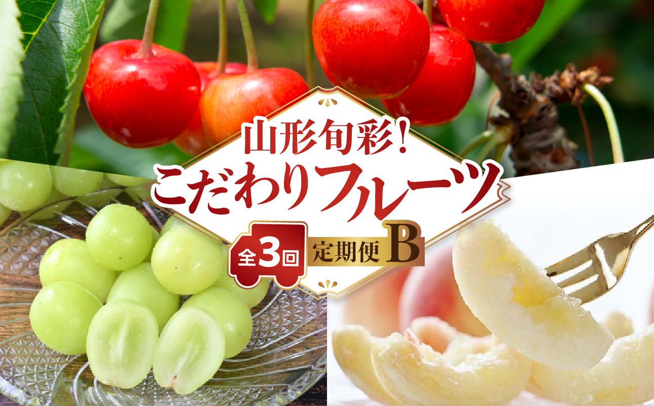 【発送月固定】山形旬彩！こだわりフルーツ定期便全３回Ｂ