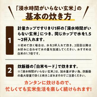 浸水時間がいらない玄米2kg 「米屋のこだわり阿賀野市産」 1E11007