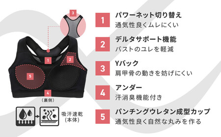 【ワコール】CW-X スポーツゆれケアブラ ブラック メッシュ＜Lサイズ＞ブラック［ 京都 ワコール 高機能 スポーツブラ パフォーマンスアップ 疲労軽減 人気 おすすめ 下着 衣類 アスリート スポ