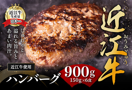 【2月末までに発送】【溢れる肉汁で大人気！】近江牛と黒豚のハンバーグ【900ｇ（150ｇ×6個）】【AF01SM-2m】