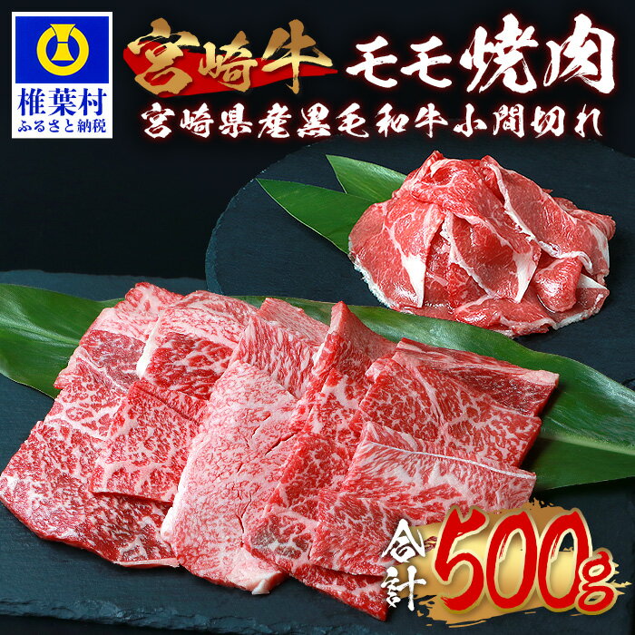 【ふるさと納税】受賞歴多数!! 宮崎牛 モモ焼肉「400g」＆宮崎県産 黒毛和牛 小間切れ「100g」【合計500g】【MT-63】｜送料無料 牛 肉 牛肉 人気 黒毛和牛 和牛 国産牛 国産 ブランド牛 おすすめ 冷凍 父 母 敬老 お祝い 内祝い お中元 お歳暮 贈り物 ギフト プレゼント｜