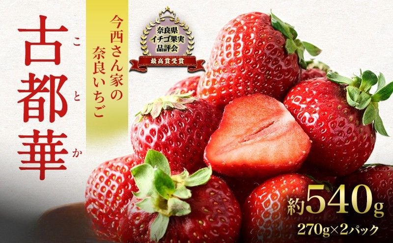 
            【先行予約】今西さん家の奈良いちご いちご 古都華 約540g(270g× 2パック ) フルーツ 果物 旬 糖度 産地直送 農家直送 旬のフルーツ 旬の果物 お取り寄せ おやつ デザート 苺 冷蔵  奈良 大和郡山市[№5990-0421]
          