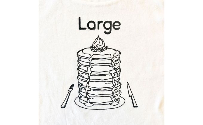 2人兄弟姉妹でおそろい/パンケーキ Small×Large プリント/ Tシャツ2枚組ギフトセット【出産祝い・誕生日・ギフト・プレゼント】（※その他サイズはご注文後の確認）
