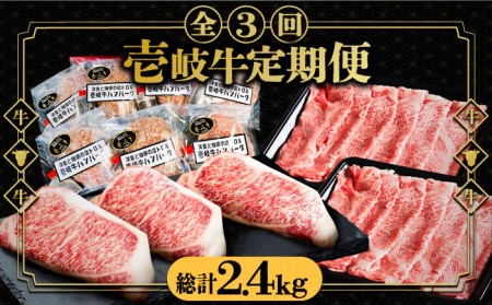【全3回定期便】 壱岐牛 肉 定期便 《壱岐市》【壱岐市ふるさと商社】 肉 黒毛和牛 ハンバーグ ステーキ [JAA026] 91000 91000円