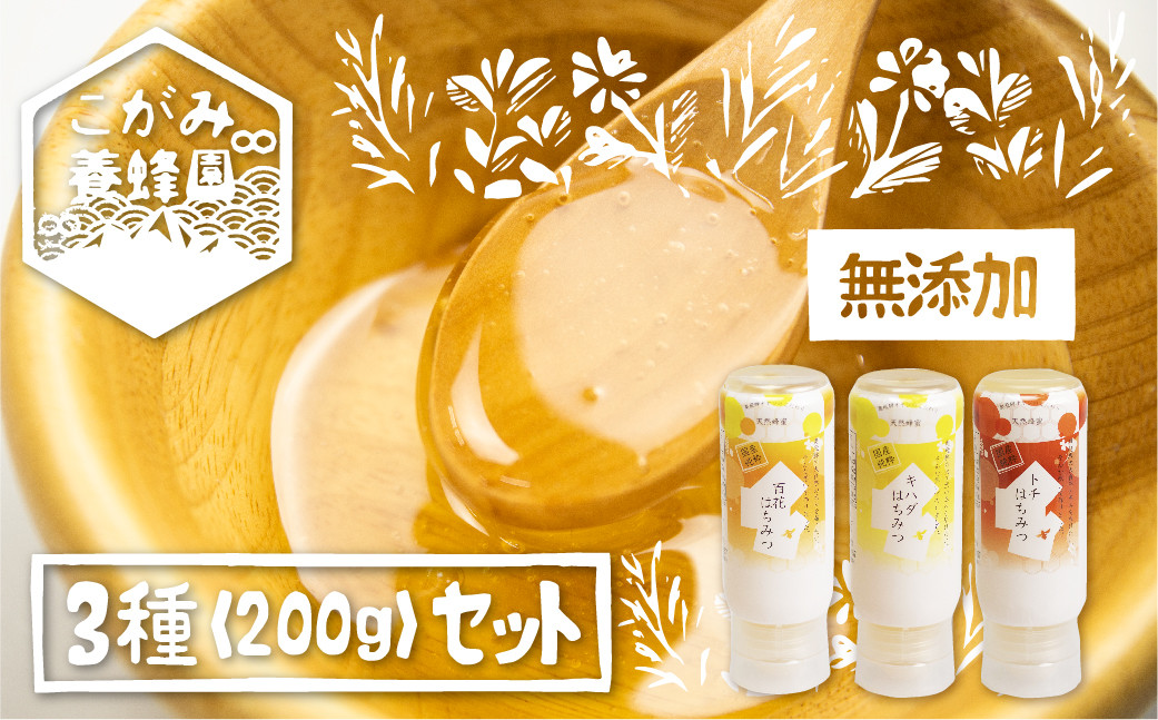 
                  飛騨産 生蜂蜜 詰め合わせ セット 200g×3種類 ギフト 国産無添加 キハダ トチ 百花 はちみつ ハニー 非加熱
                