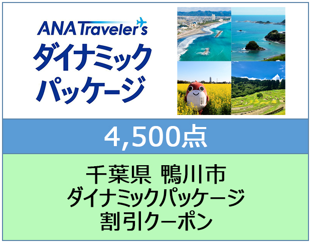 千葉県 鴨川市 ANAトラベラーズダイナミックパッケージ割引クーポン 4,500点分