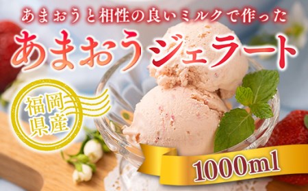 いちご アイス 濃厚 あまおう ジェラート 1000ml [南国フルーツ 福岡県 宇美町 um40azo970017] イチゴ 苺 フルーツ 果実 甘い デザート 1L