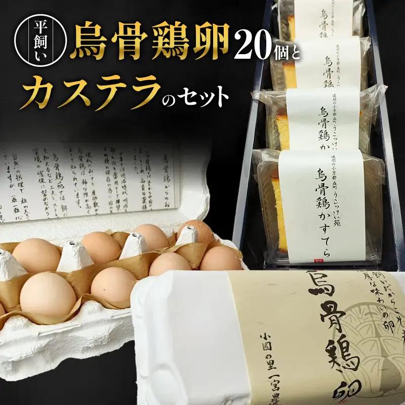 烏骨鶏 卵 20個 カステラ セット 烏骨鶏