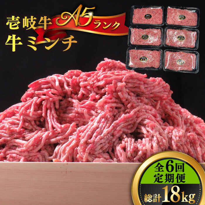 【ふるさと納税】【全6回定期便】壱岐牛 A5ランク 牛ミンチ 約500g×6《壱岐市》【KRAZY MEAT】[JER047] 冷凍配送 黒毛和牛 A5ランク 小分け ミンチ 挽き肉 ひき肉 牛肉 赤身 ハンバーグ 肉 個包装 200000 200000円 20万円
