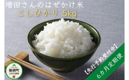 [0642]【令和6年度収穫分】増田ファームのお米　こしひかり5kg×6回【6ヶ月定期便】 はぜかけ　※沖縄は配送不可　※2024年11月上旬頃から順次発送予定　長野県飯綱町