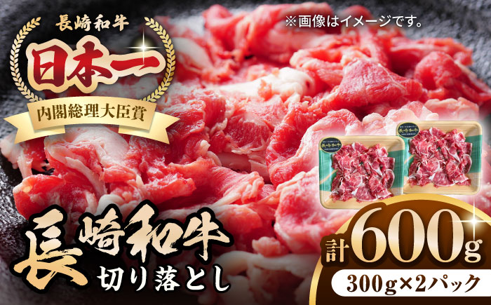 長崎和牛 切り落とし 600g（300g×2パック）《壱岐市》【長崎フードサービス】 肉 牛肉 赤身 小分け 国産 切落し 切り落し 冷凍配送 10000 10000円 [JEP008]